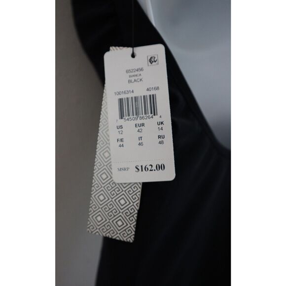 Amoressa x Miraclesuit 6522456 Sz 12 Black Bianca Solid One-Piece Swimsuit - Picture 6 of 12